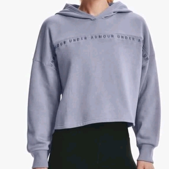 Under Armour Tops - Under Armour Lavendar Gray Loose Boxy Fit Long Sleeve Hooded Sweatshirt